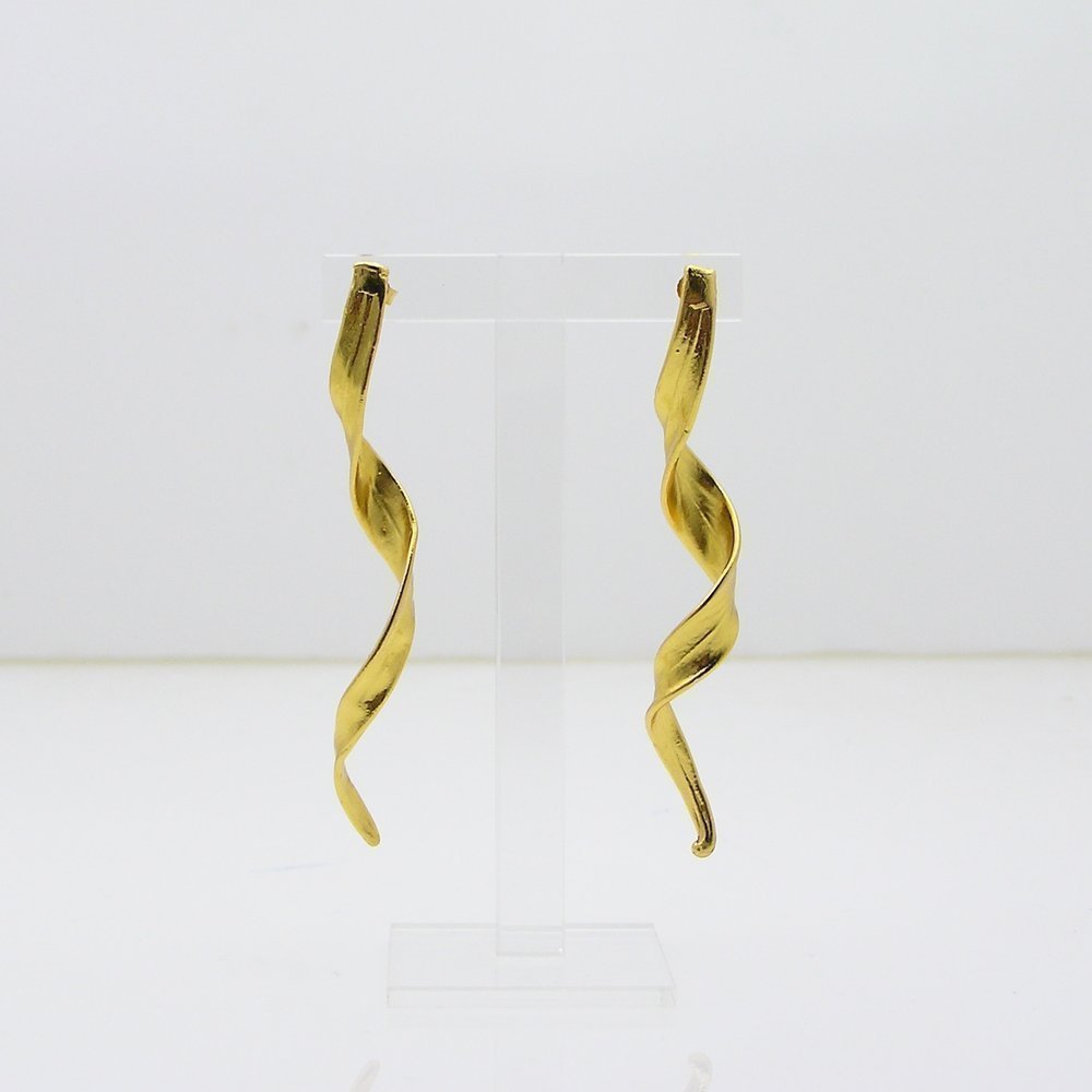 Medusa Earrings statement, long, studs, 24K Gold vermeil on sterling silver  
