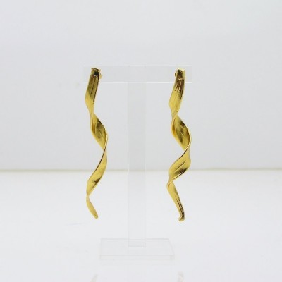 Medusa Earrings statement, long, studs, 24K Gold vermeil on sterling silver  