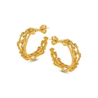 Chloe Earrings statement, hoops medium, 24K Gold vermeil on sterling silver  