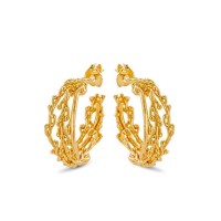 Chloe Earrings statement, hoops medium, 24K Gold vermeil on sterling silver  