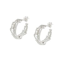 Chloe Earrings statement, hoops medium, Sterling silver  