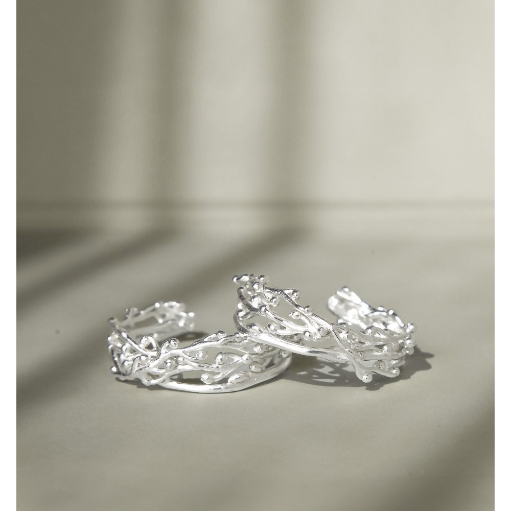 Chloe Earrings statement, hoops medium, Sterling silver  