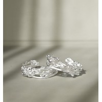 Chloe Earrings statement, hoops medium, Sterling silver  