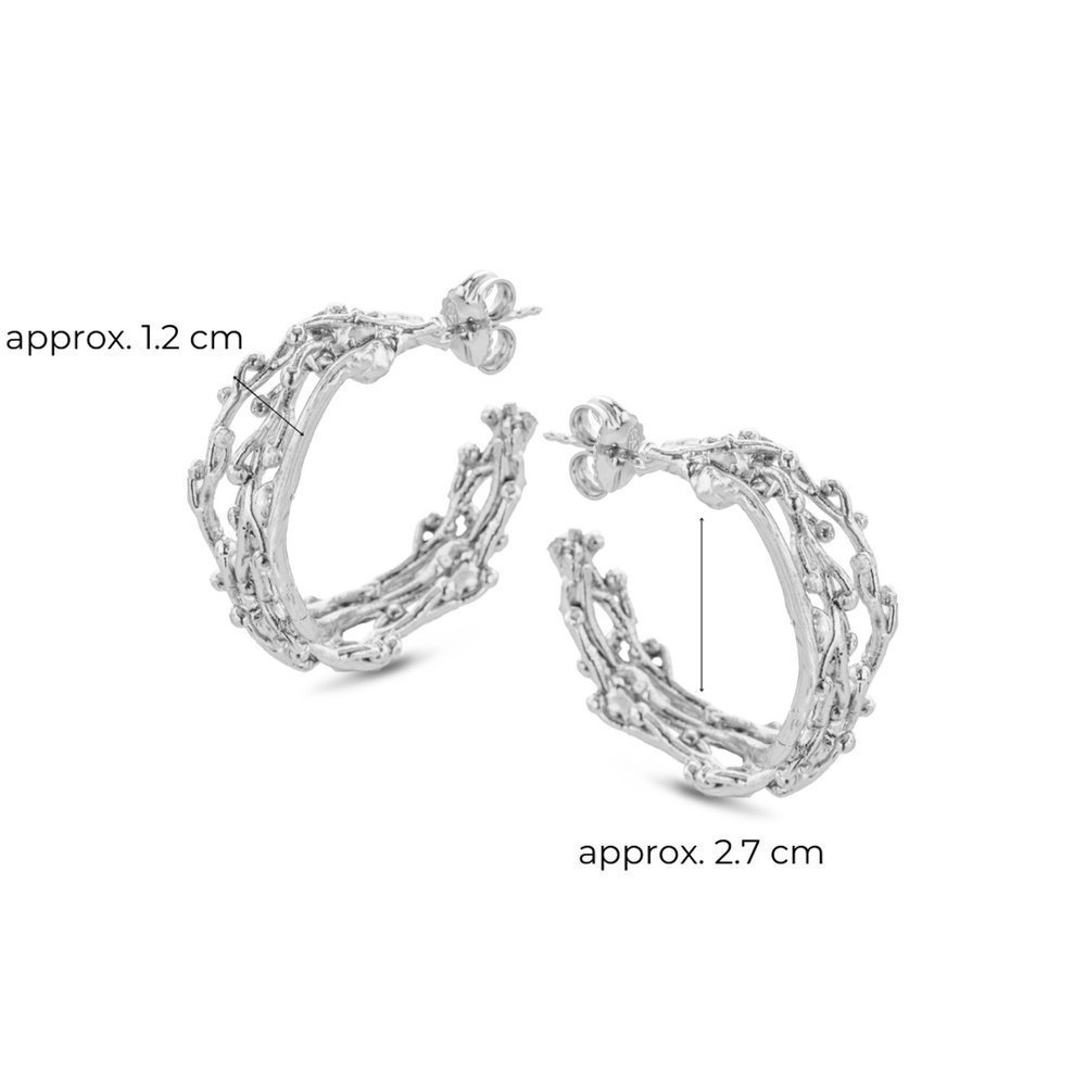 Chloe Earrings statement, hoops medium, Sterling silver  