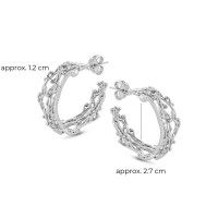 Chloe Earrings statement, hoops medium, Sterling silver  