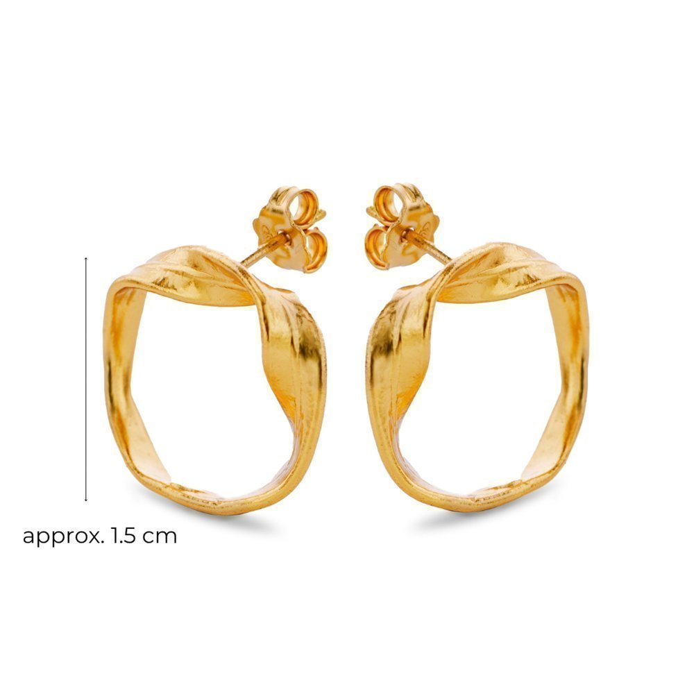 Medea Earrings geometric, hoops medium, 24K Gold vermeil on sterling silver  