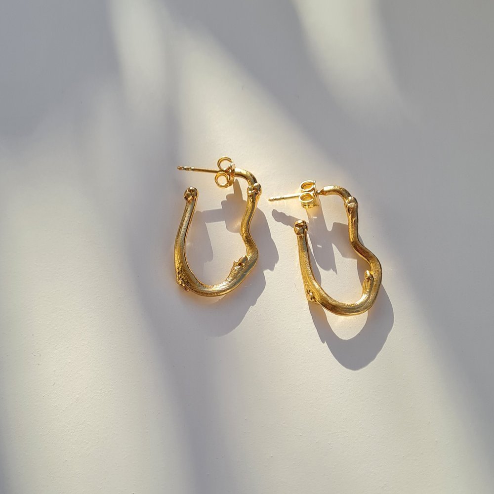 Erato Earrings  hoops medium, 24K Gold vermeil on sterling silver  