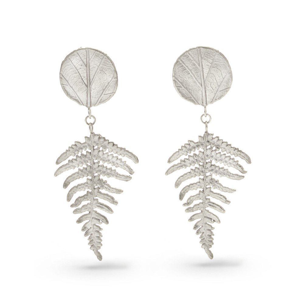 Erinoma Fern Earrings statement, long, drops & dangles, Sterling silver  