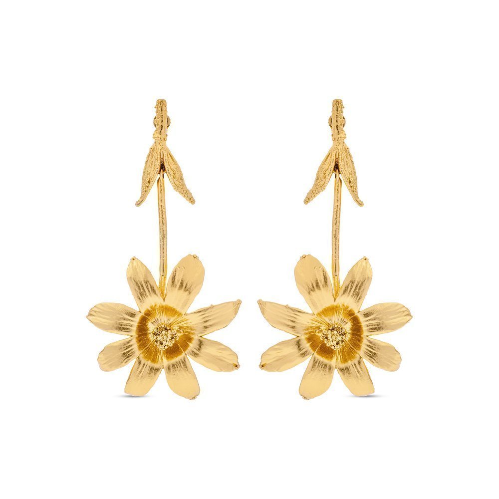 Ianthe Anemone Earrings statement, drops & dangles, statement studs, 24K Gold vermeil on sterling silver  