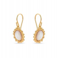 Iris Earrings  dangling, drops & dangles, with hooks, with pearls, 24K Gold vermeil on sterling silver Mop 