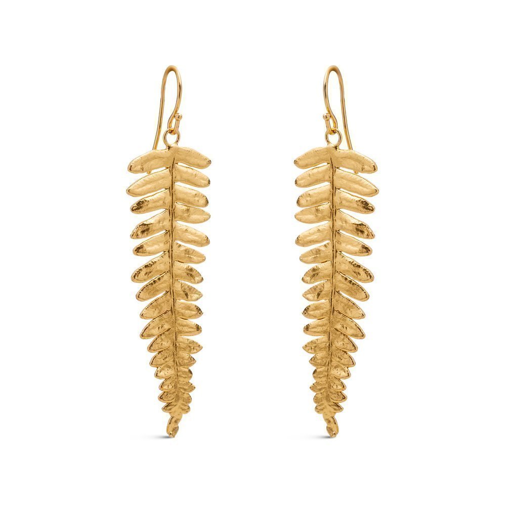 Harmony Fern Earrings  drops & dangles, 24K Gold vermeil on sterling silver  