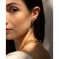 Persephone Earrings statement, clip-ons, 24K Gold vermeil on sterling silver  