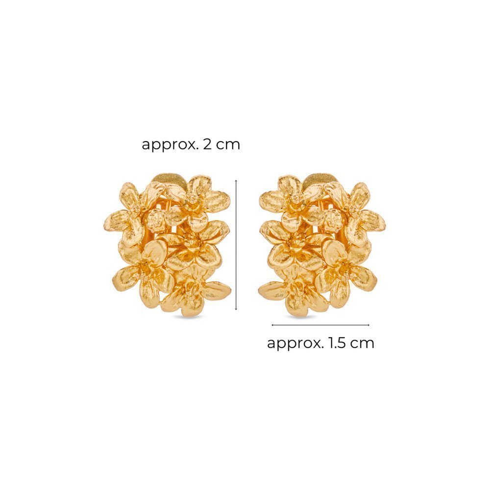 Persephone Earrings statement, clip-ons, 24K Gold vermeil on sterling silver  