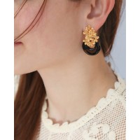 Persephone Earrings statement, drops & dangles,  24K Gold vermeil on sterling silver Black Agate 