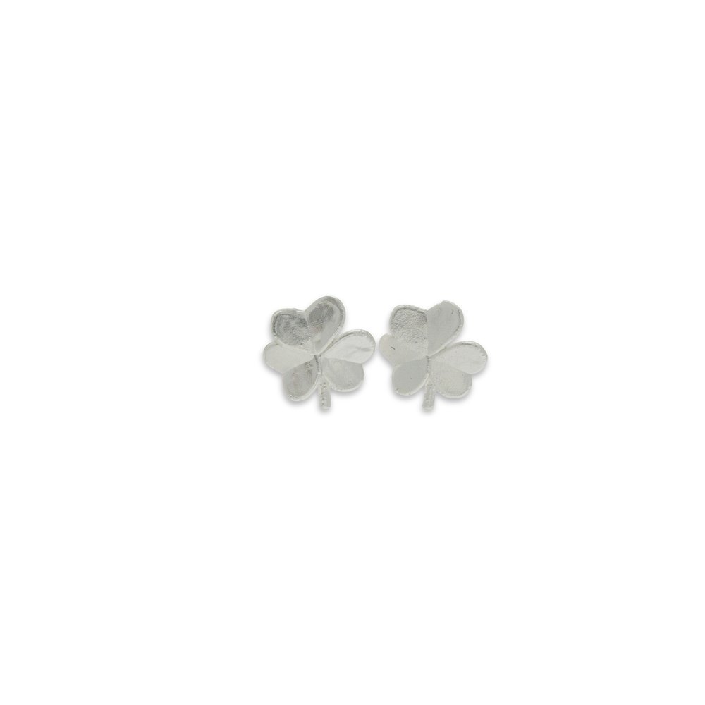 Fortuna Trefoil Earrings mini studs, Sterling silver  