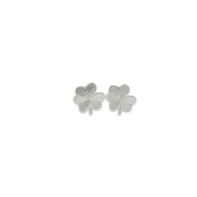 Fortuna Trefoil Earrings mini studs, Sterling silver  
