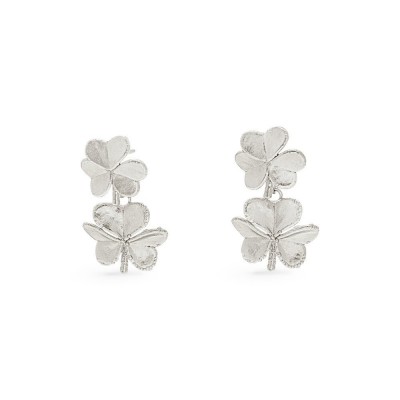 Fortuna Trefoil Earrings  drops & dangles, statement studs, Sterling silver  
