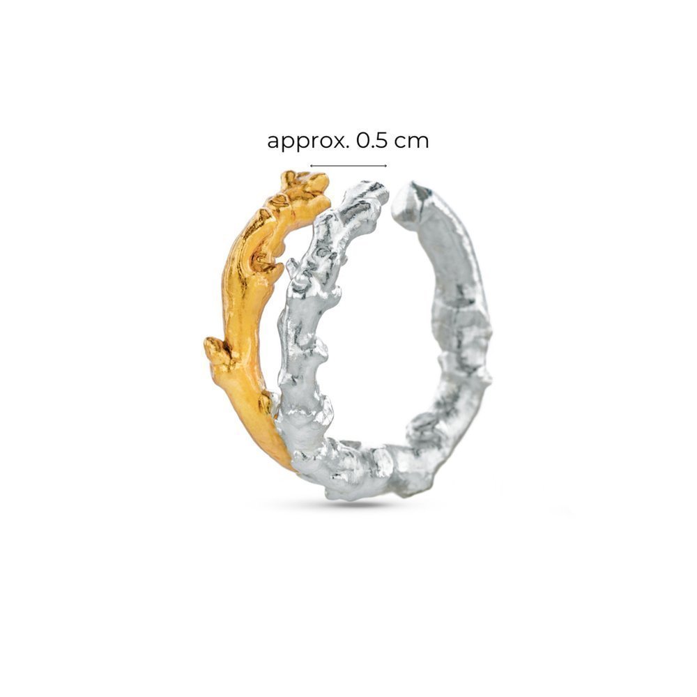 Sikinos Earrings geometric, earcuff, 24K Gold and sterling silver  
