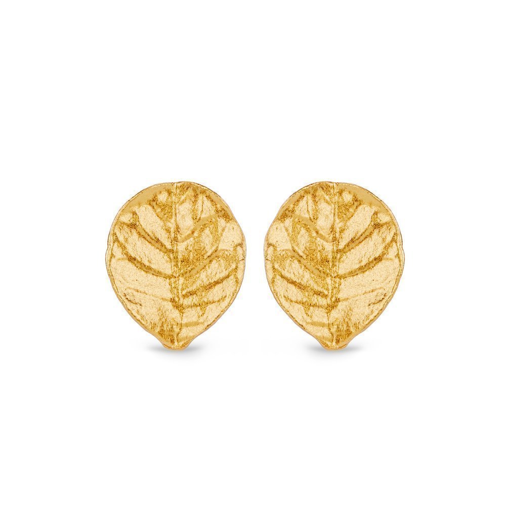 Moonlight Earrings geometric, studs,  24K Gold vermeil on sterling silver  