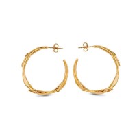 Eli Earrings geometric, hoops medium, 24K Gold vermeil on sterling silver  