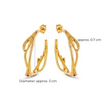 Eli Earrings geometric, hoops medium, 24K Gold vermeil on sterling silver  