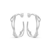 Eli Earrings geometric, hoops medium, Sterling silver  