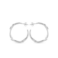 Eli Earrings geometric, hoops medium, Sterling silver  