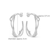Eli Earrings geometric, hoops medium, Sterling silver  