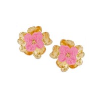 Bella Poppy Earrings statement, statement studs, 24K Gold vermeil on sterling silver  