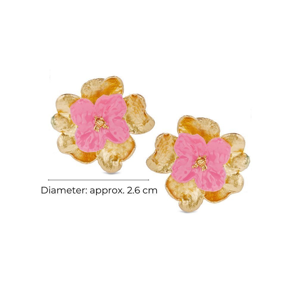 Bella Poppy Earrings statement, statement studs, 24K Gold vermeil on sterling silver  