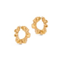 Clotho Earrings geometric, hoops medium, studs, 24K Gold vermeil on sterling silver  
