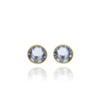 Crystal stud Earrings  studs, 24K Gold vermeil on sterling silver  