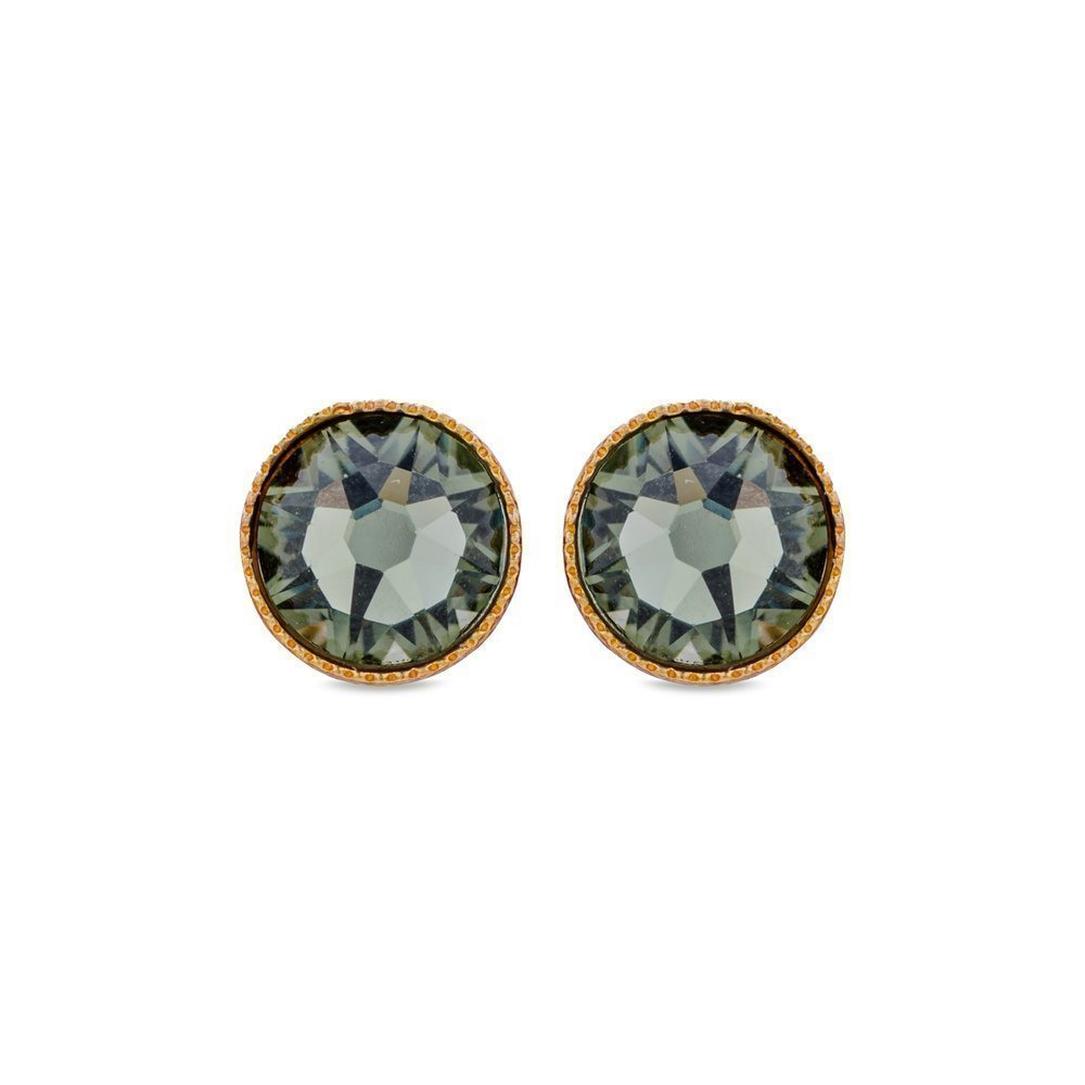 Crystal stud Earrings  studs, 24K Gold vermeil on sterling silver  