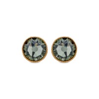 Crystal stud Earrings  studs, 24K Gold vermeil on sterling silver  