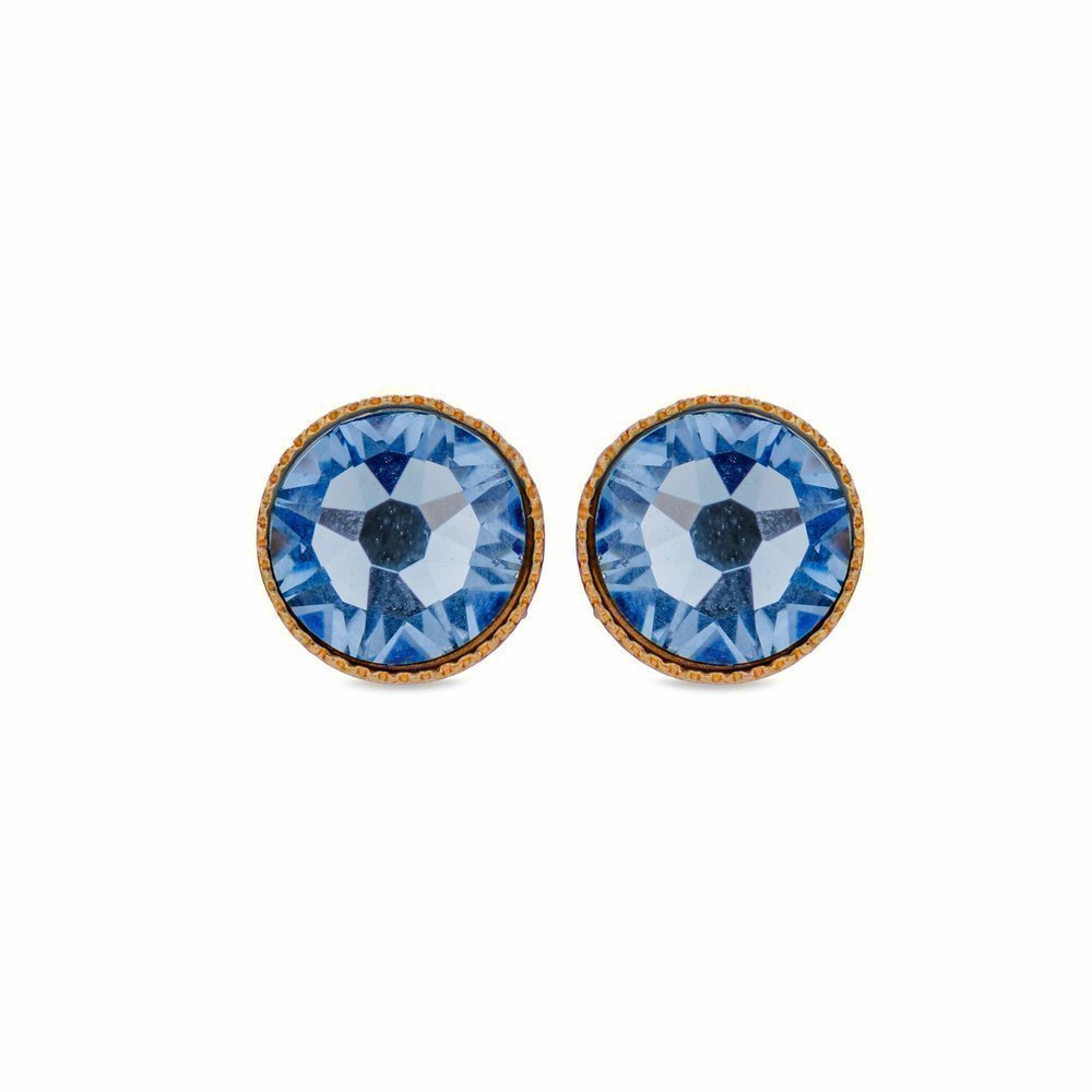 Crystal stud Earrings  studs, 24K Gold vermeil on sterling silver  