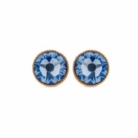 Crystal stud Earrings  studs, 24K Gold vermeil on sterling silver  