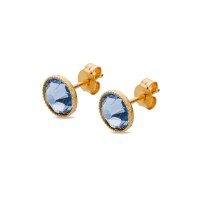 Crystal stud Earrings  studs, 24K Gold vermeil on sterling silver  