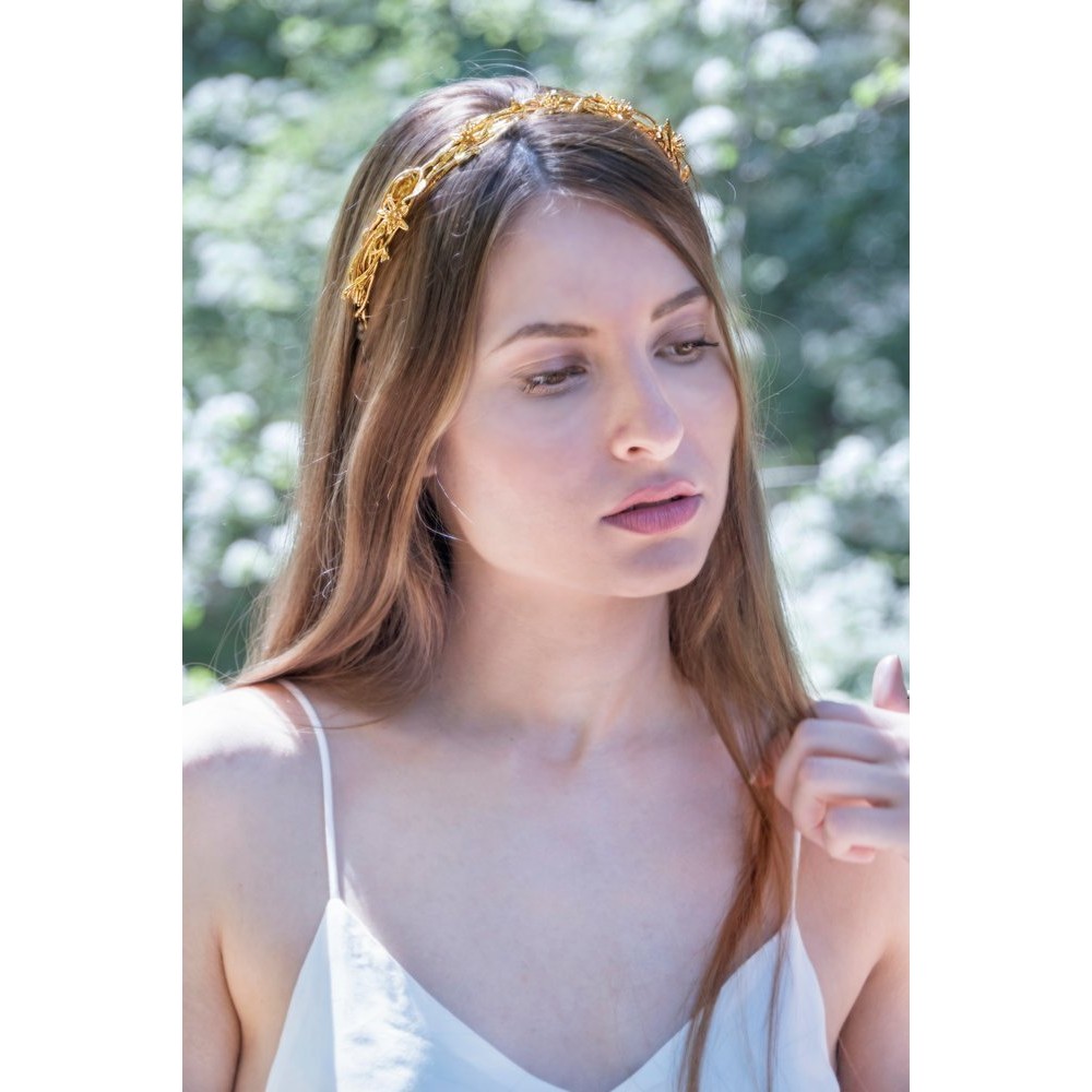 Dianthe Money tree Hair Accessory   24K Gold plated  