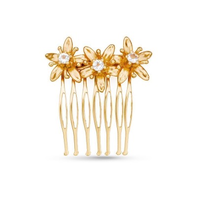 Phillis Money tree Hair Accessory  haircomb, 24K Gold vermeil on sterling silver Topaz 