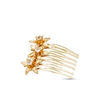 Phillis Money tree Hair Accessory  haircomb, 24K Gold vermeil on sterling silver Topaz 