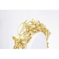 Volina Orchid Hair Accessory statement, headband,  24K Gold plated  