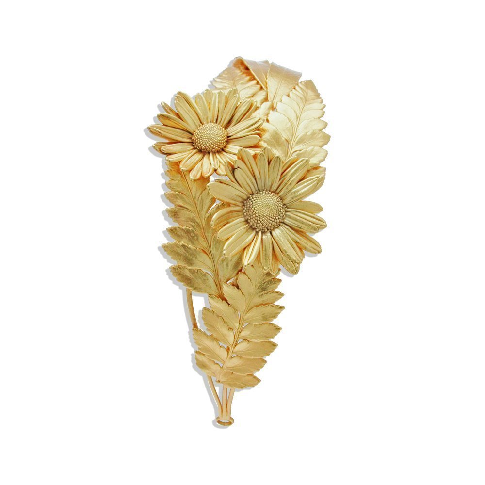Dianthe Chrysanthemum Hair Accessory  headband, 24K Gold plated  
