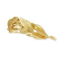 Athena Olive Hair Accessory statement, with two branches,  24K Gold plated  