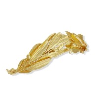 Athena Olive Hair Accessory statement, with two branches,  24K Gold plated  