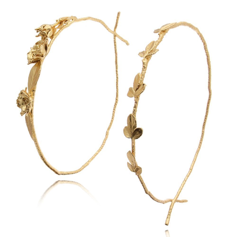 Antheia Rose Wedding Crowns Stefana  with X design on the back, 24K Gold plated  
