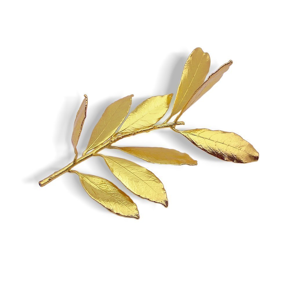 Daphne Bay laurel Decorative branch   24K Gold plated  