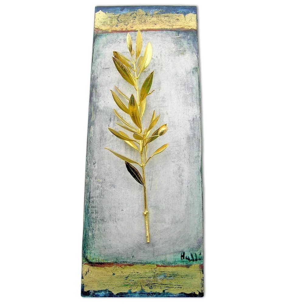 Athens Olive Decorative branch  L,  24K Gold plated  