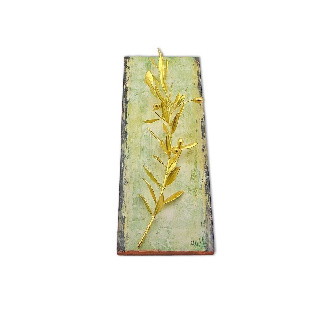Athens Olive Decorative branch  XL,  24K Gold plated  