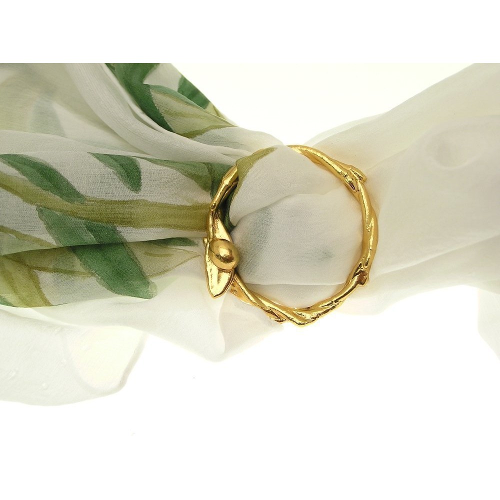 Athena Olive Scarf ring   24K Gold plated  