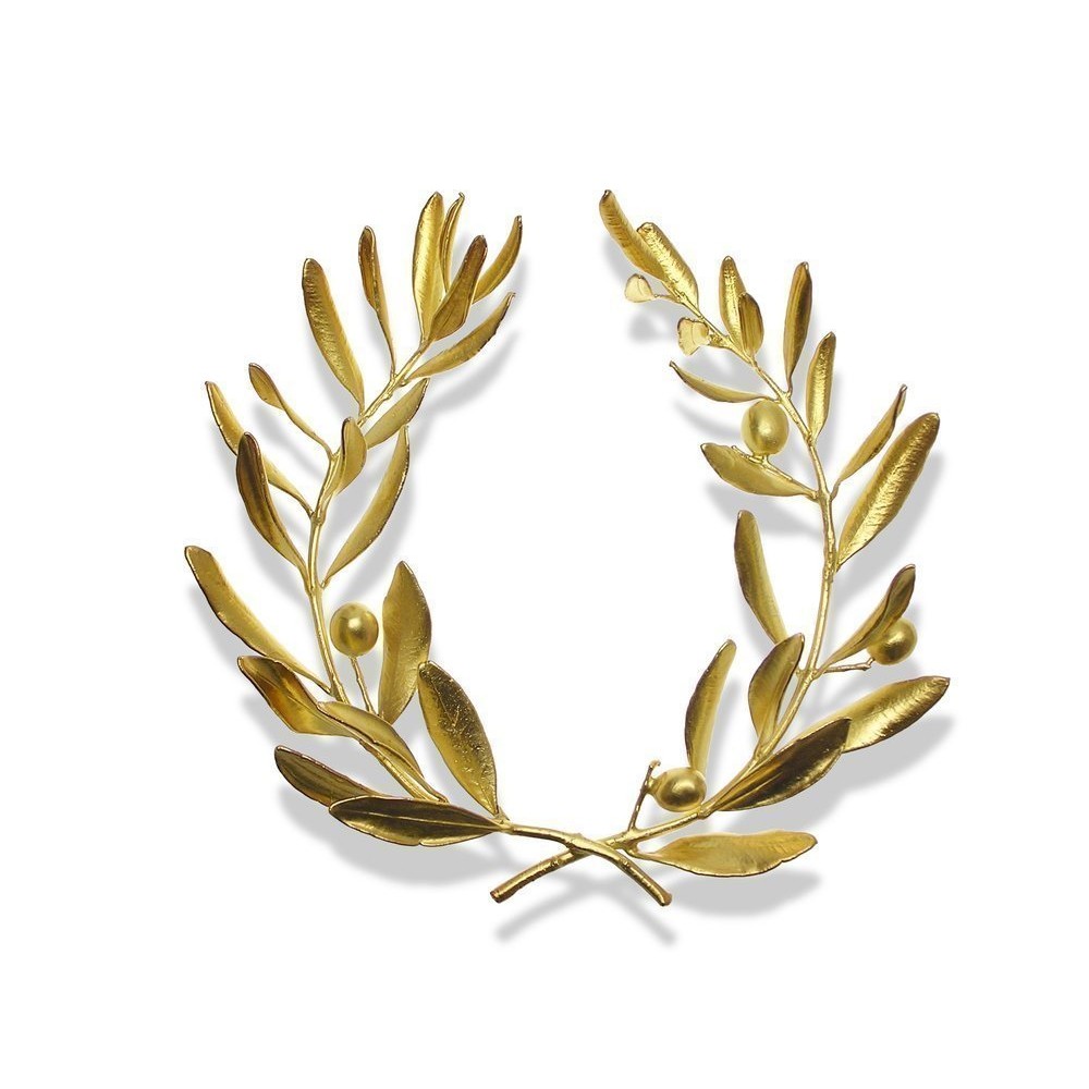 Athens Olive Decorative Wreath  roman, 24K Gold plated  